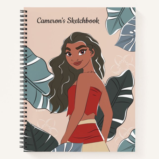 Moana Pastel Floral Graphic Sketch Notebook (Front)