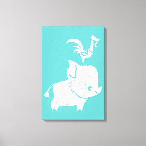 Moana  Pua  Heihei _ Silhouette Canvas Print