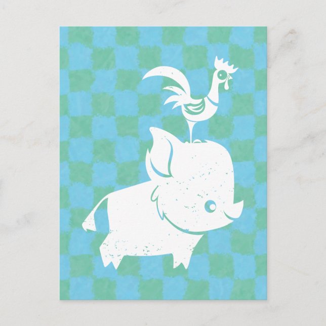 Moana | Pua & Heihei - Silhouette Postcard (Front)