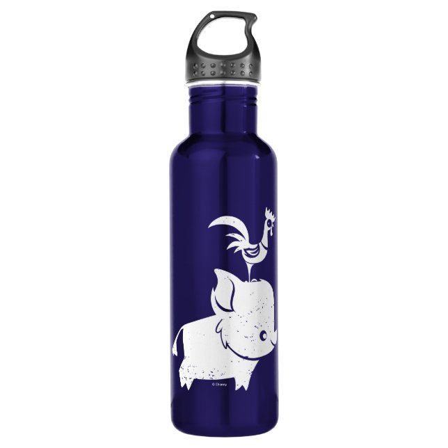 Moana | Pua & Heihei - Silhouette Stainless Steel Water Bottle (Front)