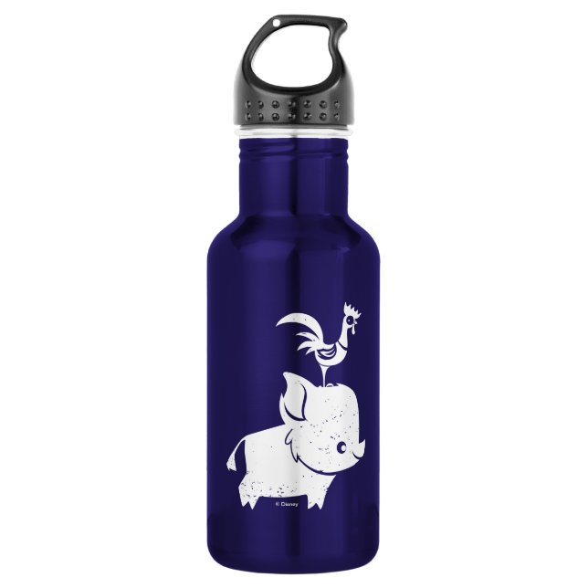 Moana | Pua & Heihei - Silhouette Stainless Steel Water Bottle (Front)