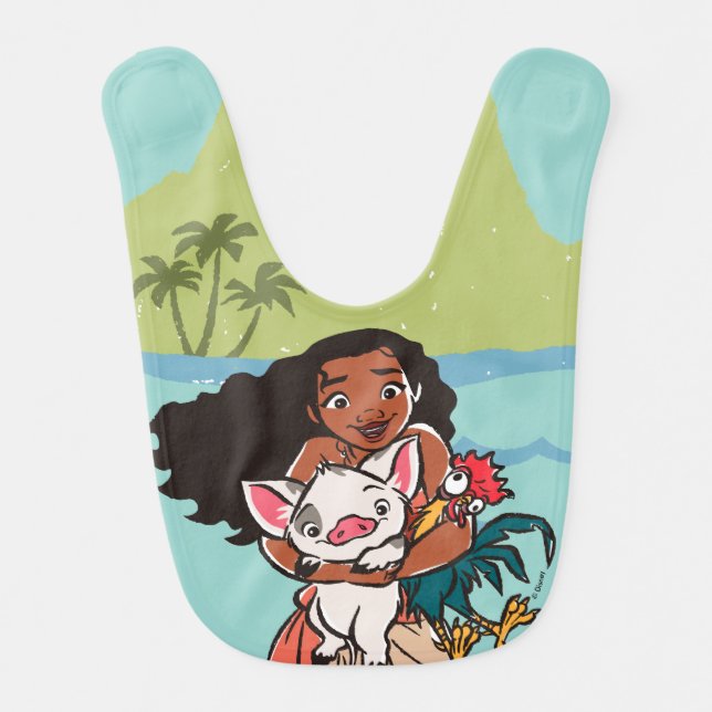 Moana | Pua & Heihei - Voyagers Baby Bib (Front)
