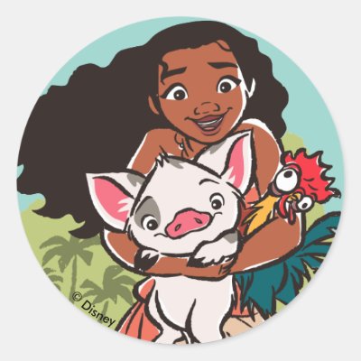 Moana | Pua &amp; Heihei - Voyagers Classic Round Sticker