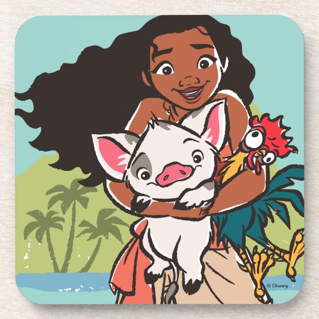 Moana | Pua & Heihei - Voyagers Drink Coaster (Front)