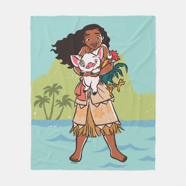 Moana Pua & Heihei Voyagers Fleece Blanket Zazzle