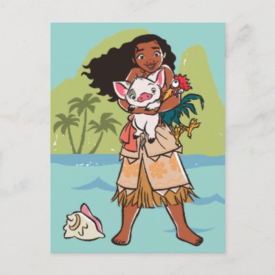 Moana | Pua &amp; Heihei - Voyagers Postcard