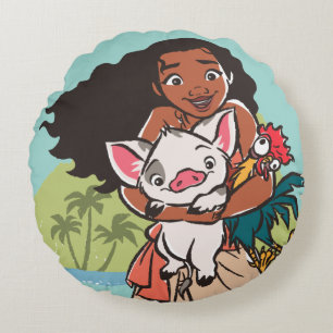 Moana Pua & Heihei - Voyagers Round Pillow