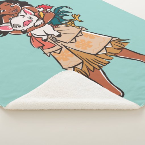 Moana Pua & Heihei Voyagers Sherpa Blanket Zazzle