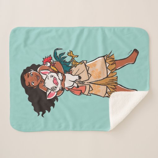 Moana Pua & Heihei Voyagers Sherpa Blanket Zazzle