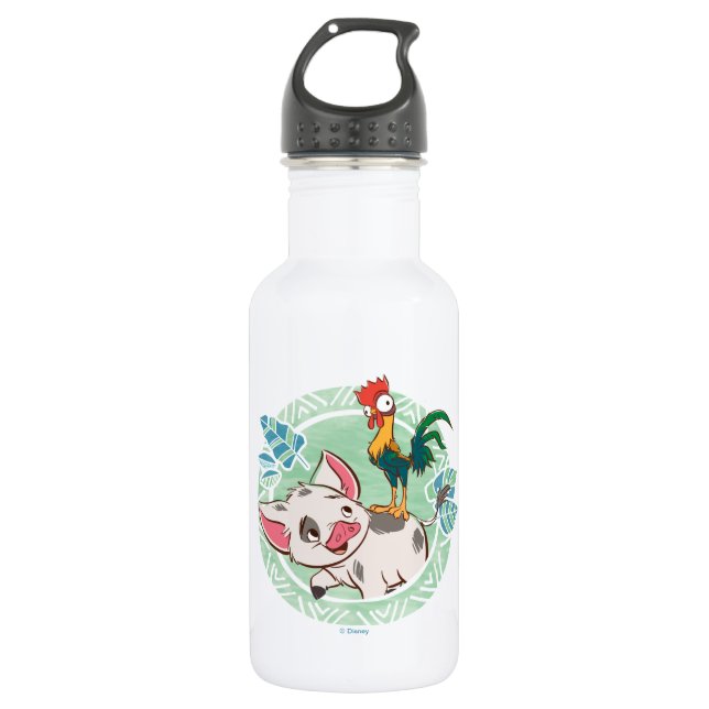 Moana | Pua & Heihei Voyagers Stainless Steel Water Bottle (Front)