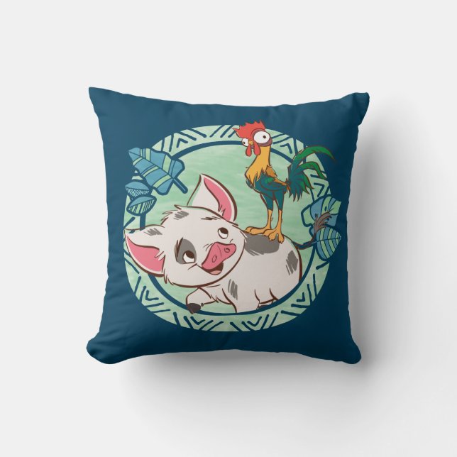 Moana | Pua & Heihei Voyagers Throw Pillow (Front)