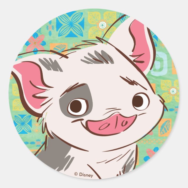 Moana | Pua - I'm No Bacon Classic Round Sticker (Front)
