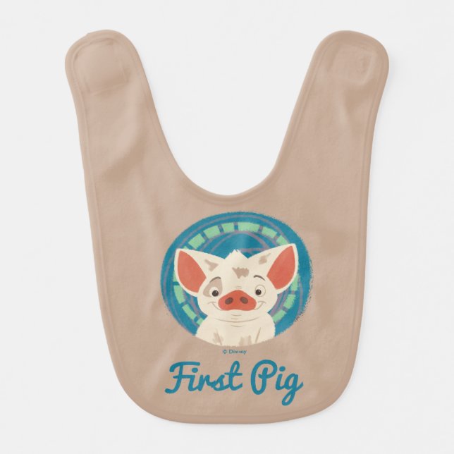 Moana | Pua The Pig Baby Bib (Front)