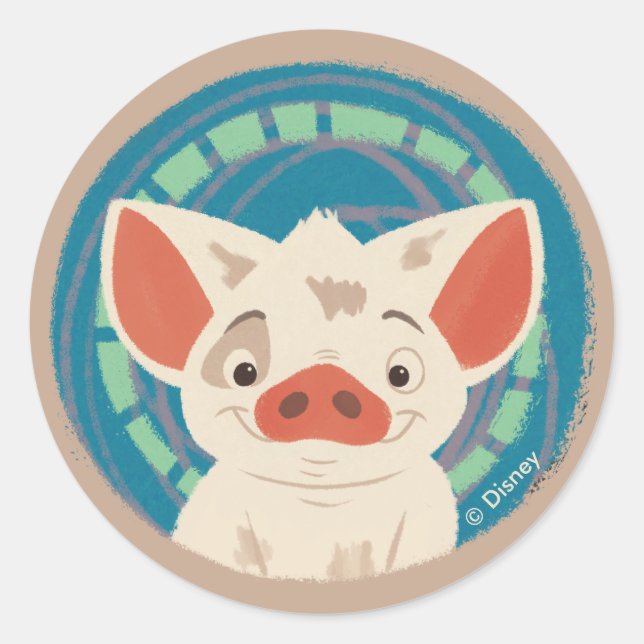 Moana | Pua The Pig Classic Round Sticker (Front)