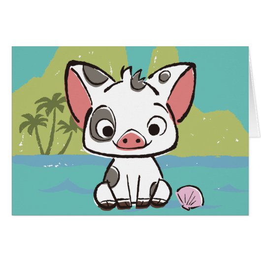 Moana | Pua The Pot Bellied Pig Cards (Front Horizontal)
