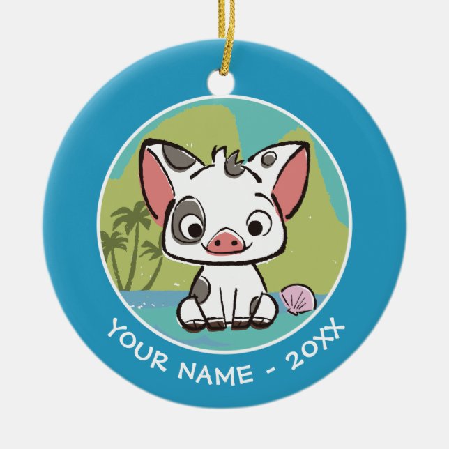 Moana | Pua The Pot Bellied Pig  Ceramic Ornament (Front)