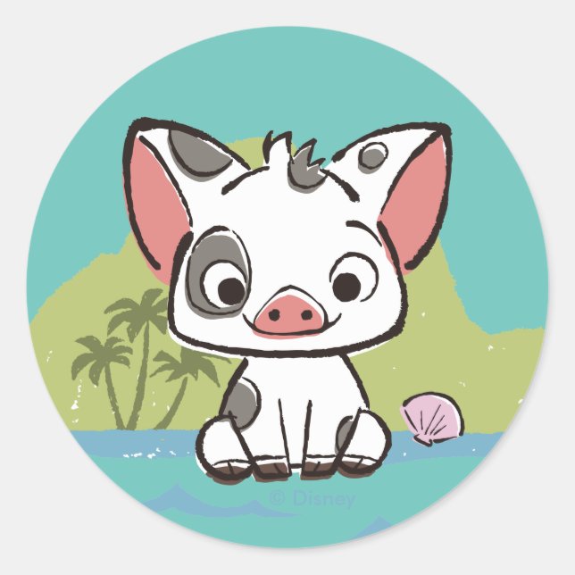 Moana | Pua The Pot Bellied Pig  Classic Round Sticker (Front)