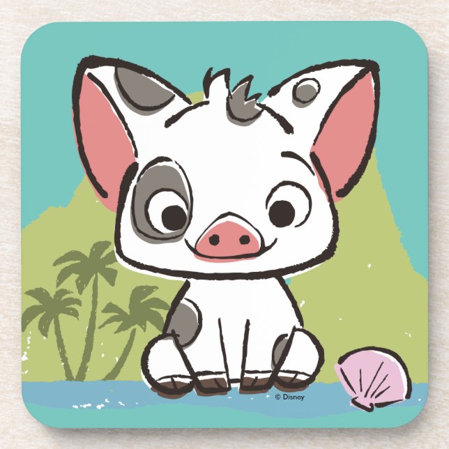Moana | Pua The Pot Bellied Pig  Coaster (Front)