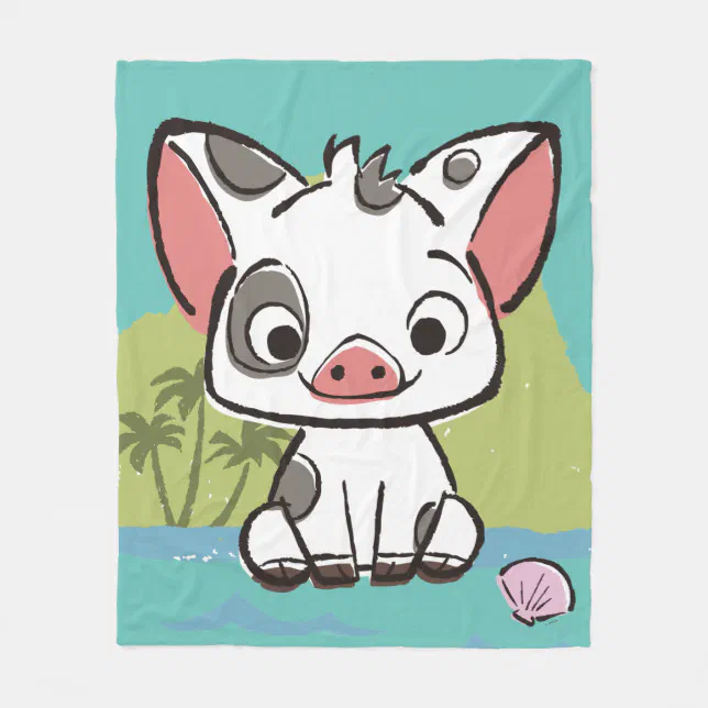 Moana Pua The Pot Bellied Pig Fleece Blanket Zazzle