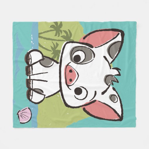 Moana Pua The Pot Bellied Pig Fleece Blanket Zazzle