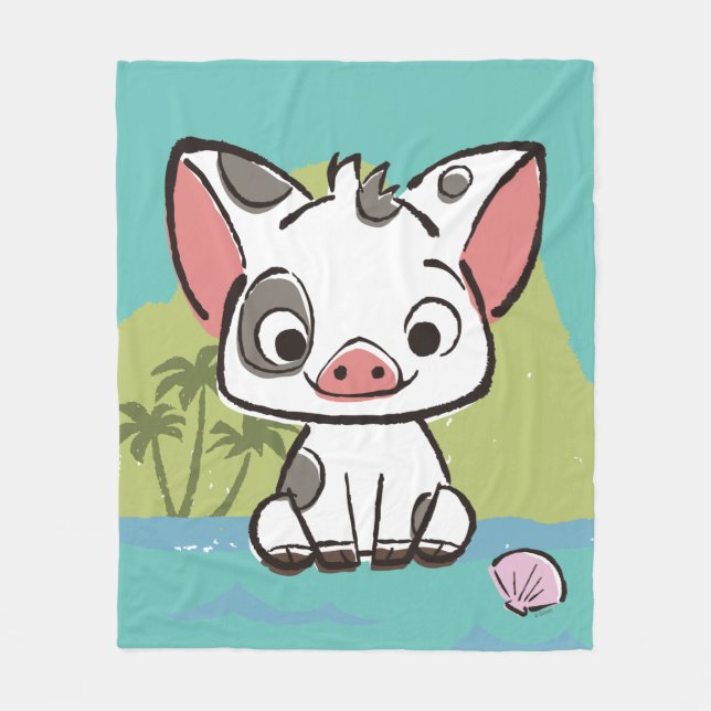 Moana | Pua The Pot Bellied Pig  Fleece Blanket (Front)