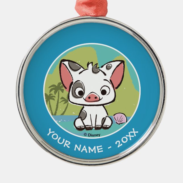 Moana | Pua The Pot Bellied Pig  Metal Ornament (Front)
