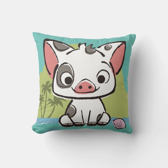Moana | Pua The Pot Bellied Pig  Throw Pillow (Front)
