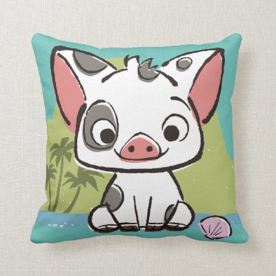 Moana | Pua The Pot Bellied Pig  Throw Pillow