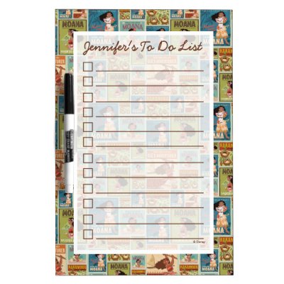 Moana | Retro Poster Pattern Dry Erase Board