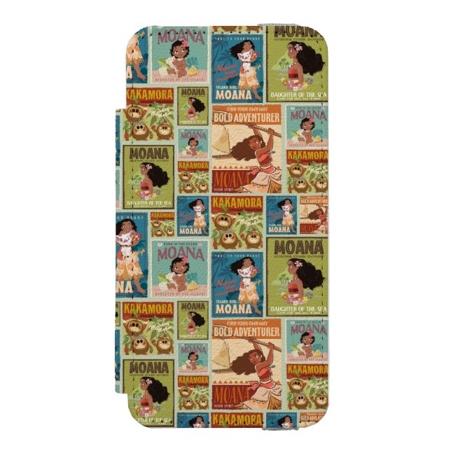 Moana | Retro Poster Pattern Incipio iPhone Wallet Case (Folio Front)