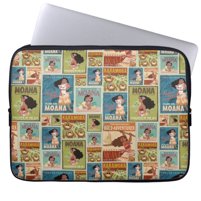 Moana | Retro Poster Pattern Laptop Sleeve (Front)