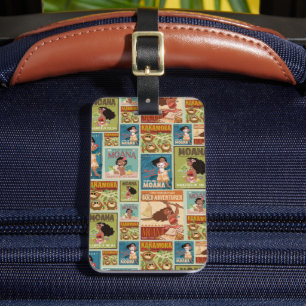 Moana Retro Poster Pattern Luggage Tag