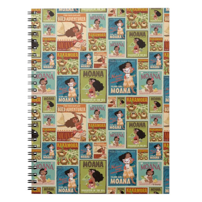 Moana | Retro Poster Pattern Notebook (Front)