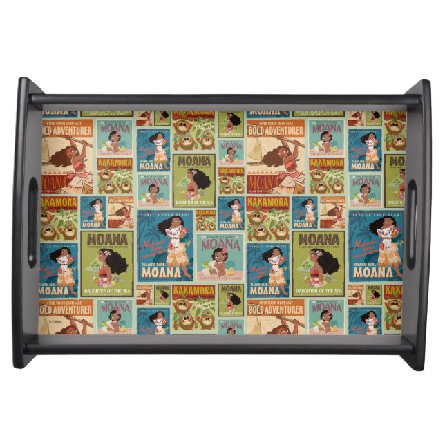 Moana | Retro Poster Pattern Serving Tray (Front)