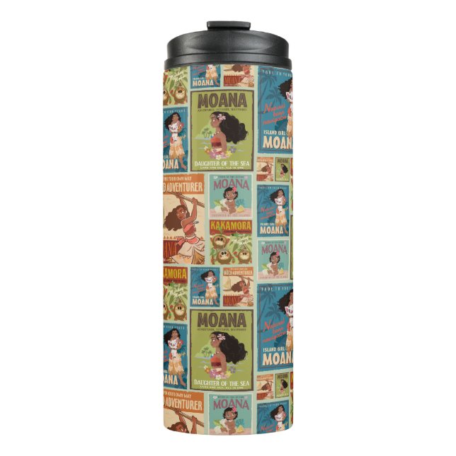 Moana | Retro Poster Pattern Thermal Tumbler (Front)