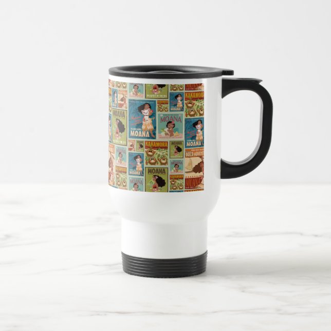 Moana | Retro Poster Pattern Travel Mug (Right)
