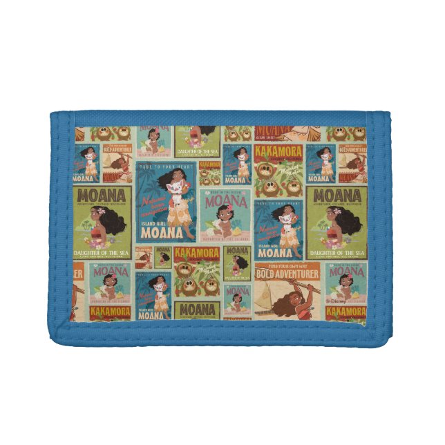 Moana | Retro Poster Pattern Tri-fold Wallet (Front)
