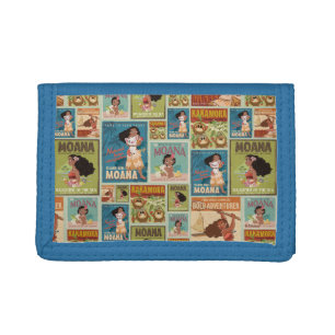 Moana Retro Poster Pattern Trifold Wallet