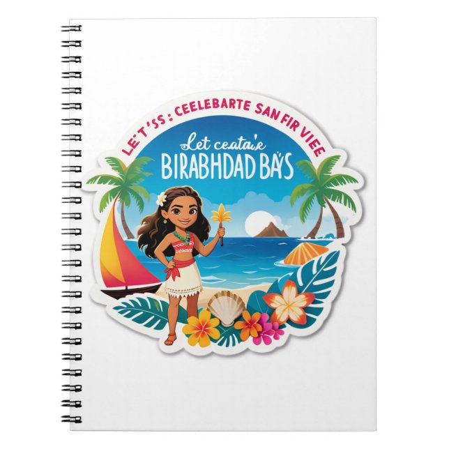 Moana’s Island Birthday Vibes Notebook (Front)