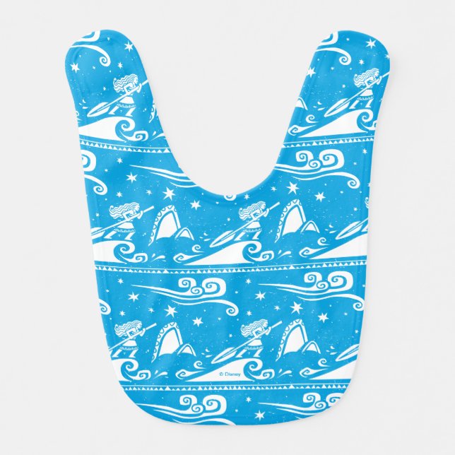 Moana | Sail By The Stars - Pattern Baby Bib (Front)