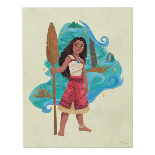 Moana Sailing Spirit Faux Canvas Print (Front)