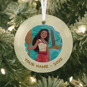 Moana Sailing Spirit Glass Ornament
