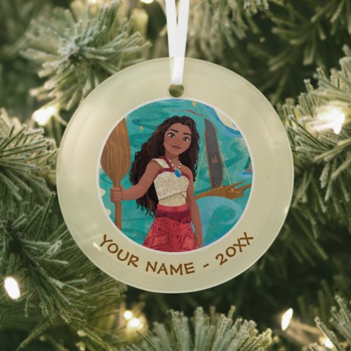 Moana Sailing Spirit Glass Ornament