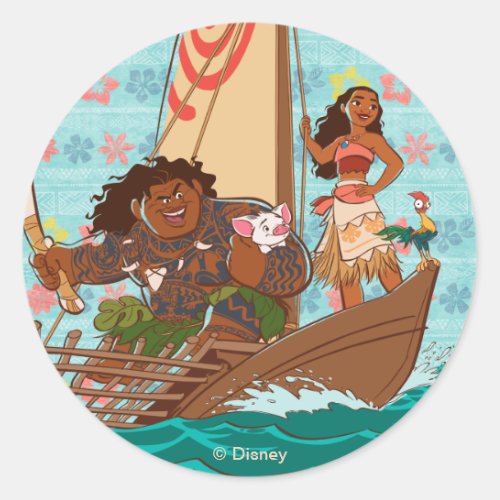 Moana  Set Your Own Course Classic Round Sticker