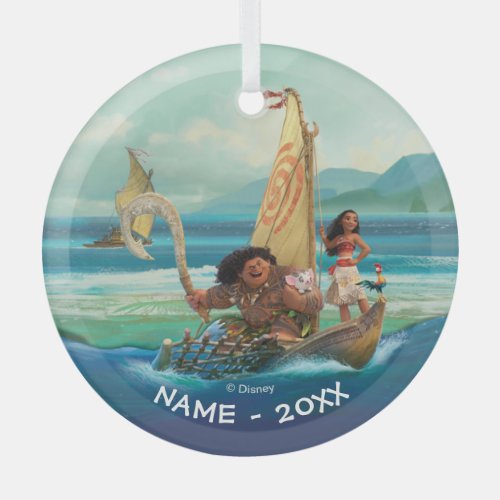 Moana  Set Your Own Course Glass Ornament