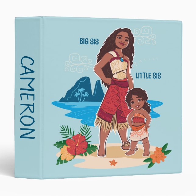 Moana & Simea: Big Sis Little Sis 3 Ring Binder (Front/Spine)