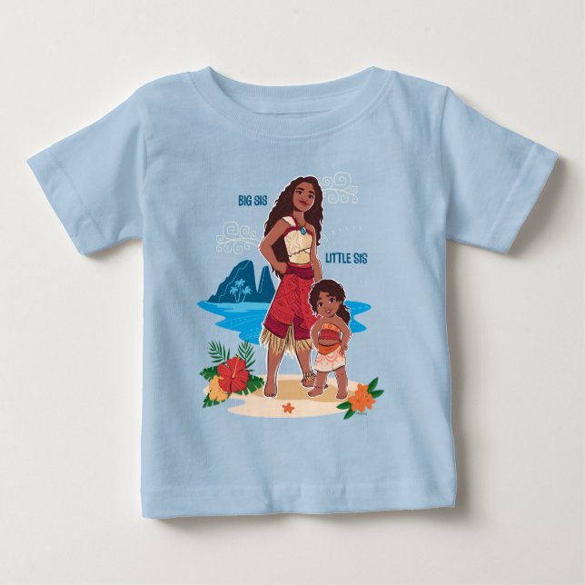 Moana & Simea: Big Sis Little Sis Baby T-Shirt (Front)
