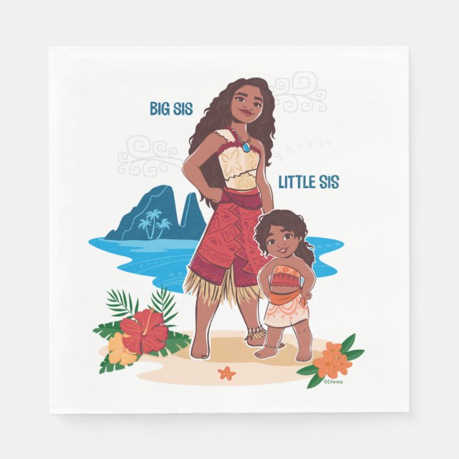 Moana & Simea: Big Sis Little Sis Napkins (Front)