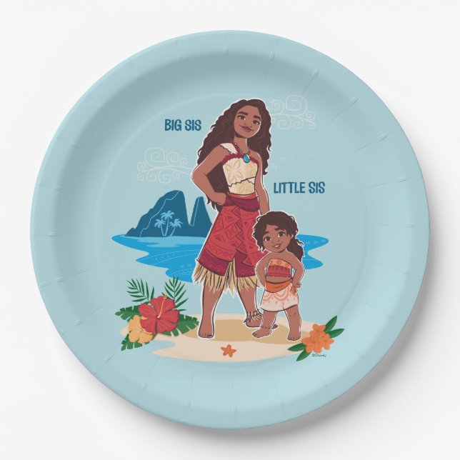Moana & Simea: Big Sis Little Sis Paper Plates (Front)