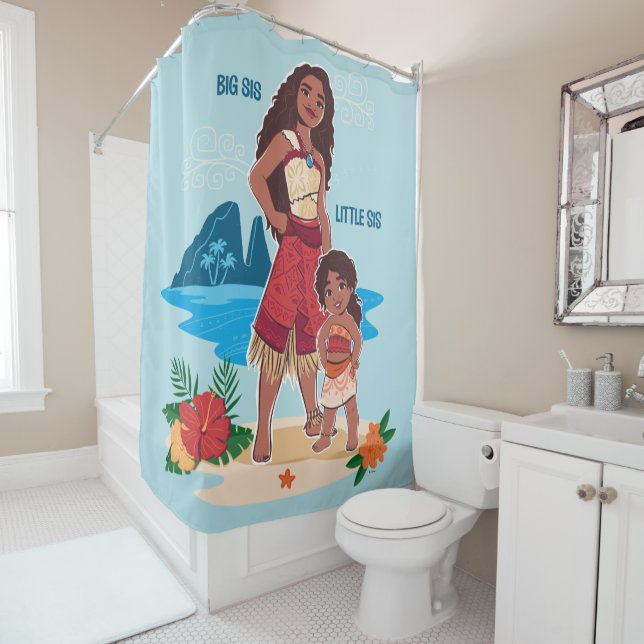 Moana & Simea: Big Sis Little Sis Shower Curtain (In Situ)